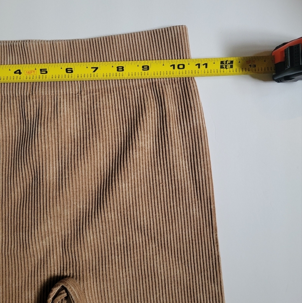 Women's Tan Ribbed Shorts - Picture 9 of 10